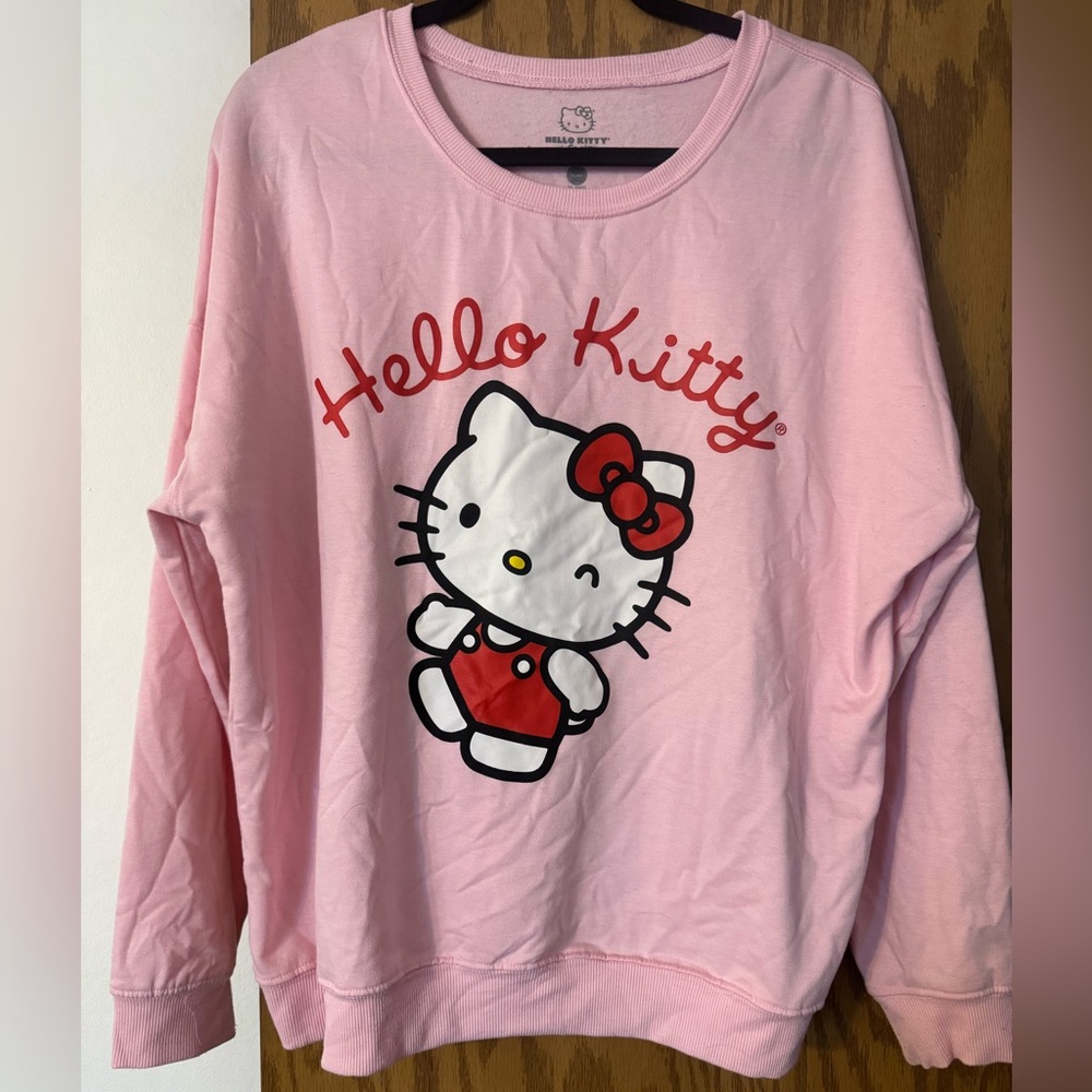 Hello Kitty Pink Graphic Sanrio , Sweatshirt. Size Large.